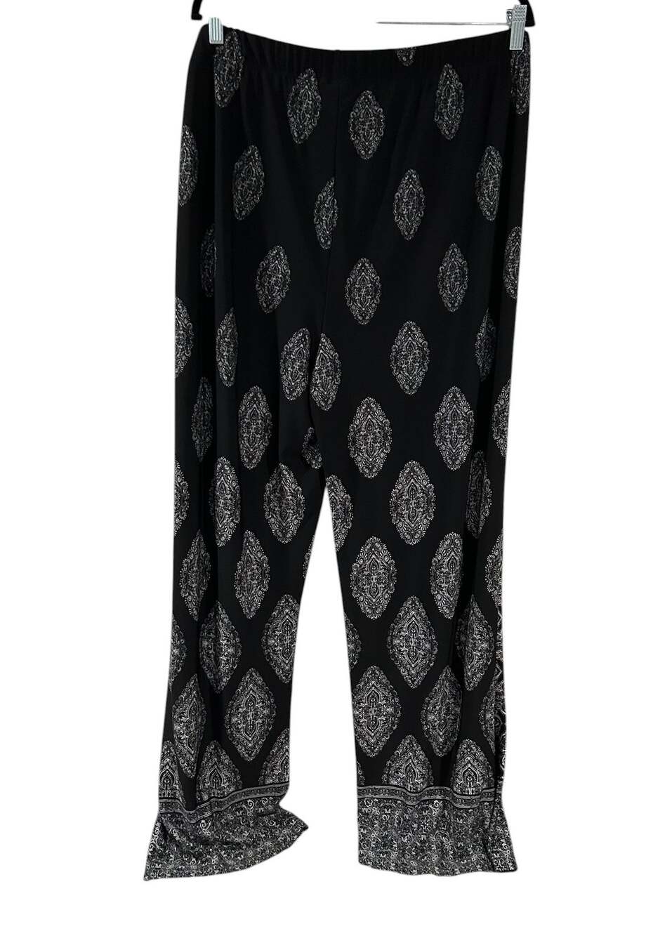 Susan Graver Liquid Knit Wide Leg Medallion Print Pull On Pants Plus Size 2X EUC